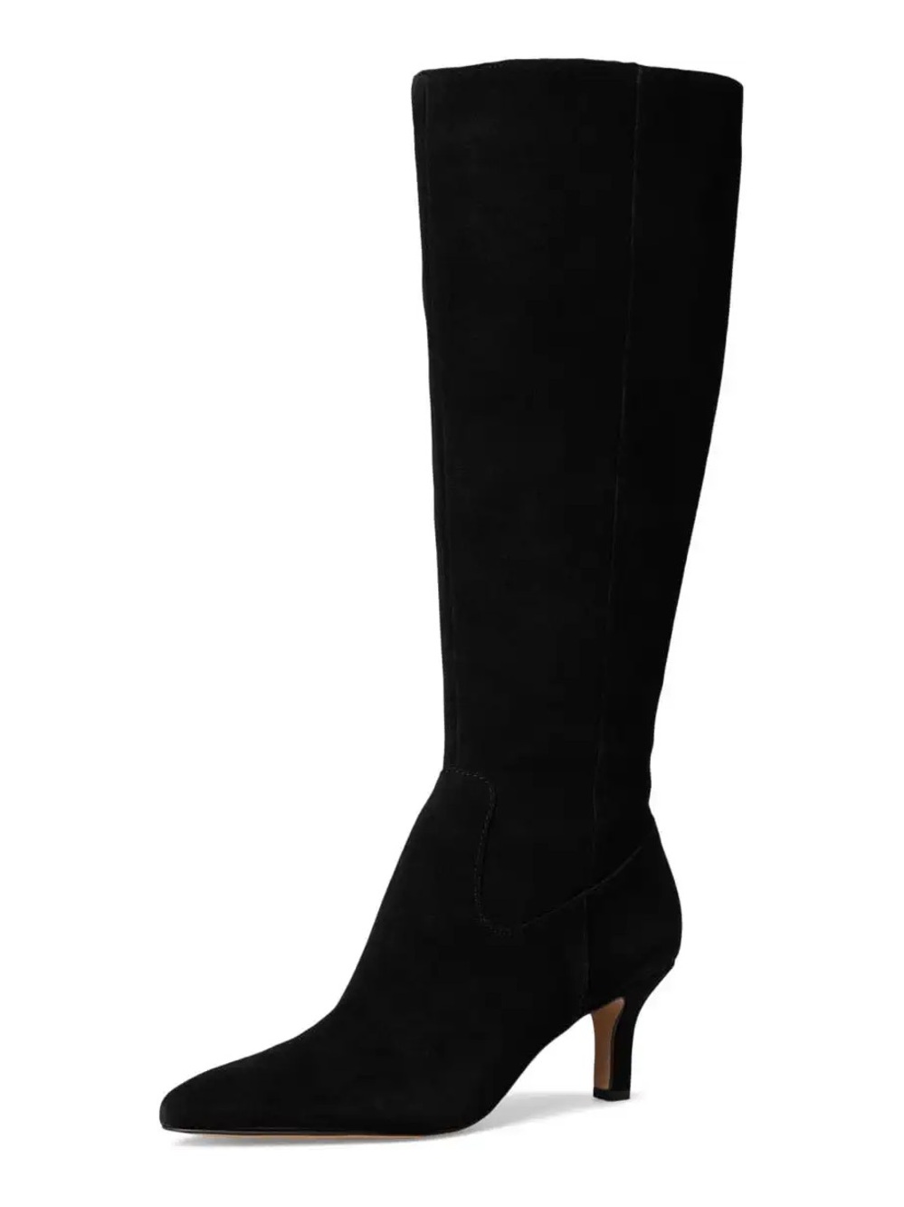 Dolce Vita Black Knee-High Pointed-Toe Suede Heeled Boots